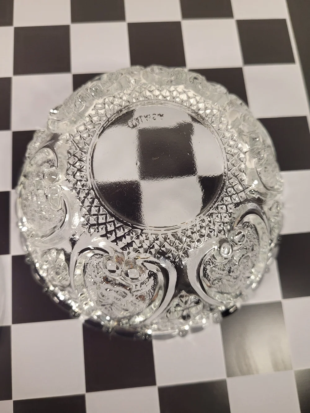 Crystal Candy Dish with Lid Vintage Heart Leaf 6